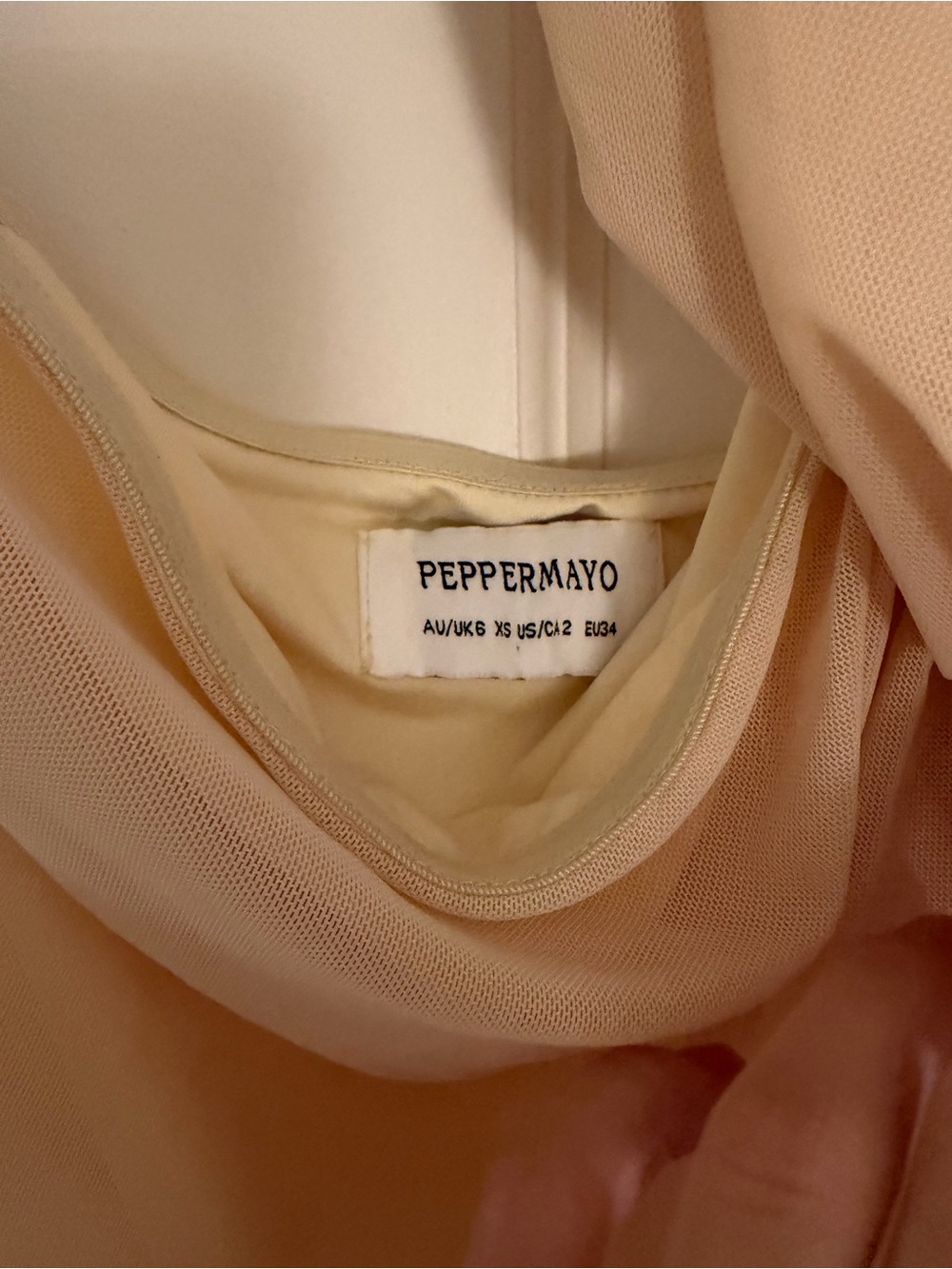 Peppermayo One-Shoulder Ruched Mini Dress in Cream - Picture 4 of 7